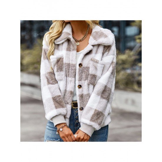  Women's 2022 Winter Fashion Plaid Women's Coats