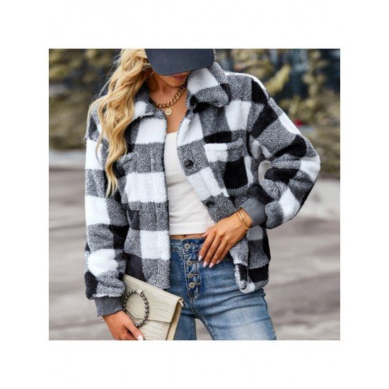  Women's 2022 Winter Fashion Plaid Women's Coats