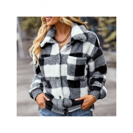  Women's 2022 Winter Fashion Plaid Women's Coats