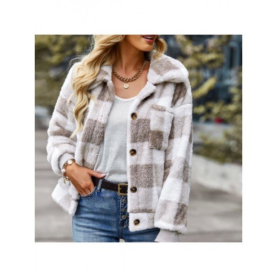  Women's 2022 Winter Fashion Plaid Women's Coats