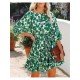  Women's Round Neck Floral Long Sleeve Dress