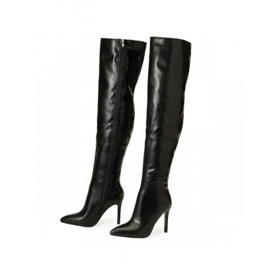 Fashionable Black Stiletto Over The Knee High Boots