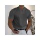  Men Pure Color Short Sleeve Polo Shirt