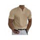  Men Pure Color Short Sleeve Polo Shirt