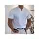  Men Pure Color Short Sleeve Polo Shirt