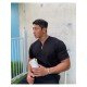  Men Pure Color Short Sleeve Polo Shirt