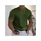  Men Pure Color Short Sleeve Polo Shirt