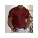  Men Pure Color Short Sleeve Polo Shirt