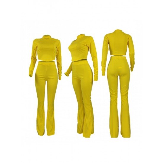  Pure Color Loose Trouser Suits For Women