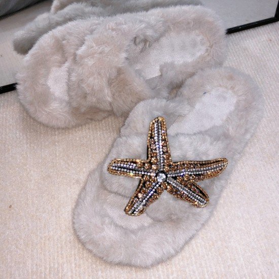  Warmth Starfish Rhinestone House Wear Slippers