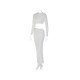 New Fashion White Maxi Skirt And Cropped Top Sets