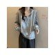  Pure Color Hooded Zipper Women's Versatile Hoodies