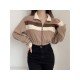 Casual Spring Contrast Color Vintage Women Coats