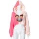  Fashion Street Colorblock Printing Long Sleeve Hooded Top