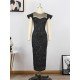  Crew Neck Sequins Ladies Party Dress