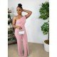  Pure Color Irregular Sleeveless Women's Jumpsuit