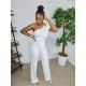  Pure Color Irregular Sleeveless Women's Jumpsuit