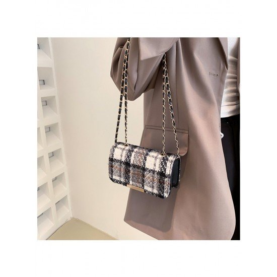  Fashion Simple Plaid Women's Shoulder Bag