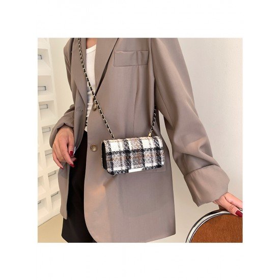  Fashion Simple Plaid Women's Shoulder Bag