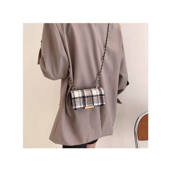  Fashion Simple Plaid Women's Shoulder Bag