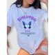 Butterfly Pattern White Summer Ladies T Shirts