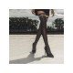 Black Rhinestone Stiletto Over Knee High Boots