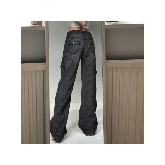  Pure Color High-waisted Women's Denim Pants