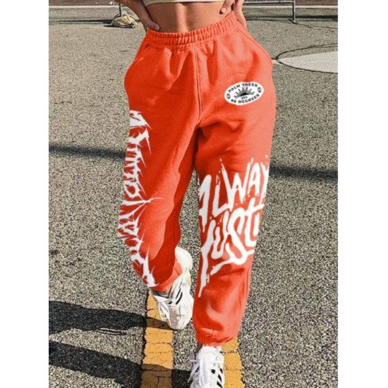  Thick Spring Printed Women Workout Trousers