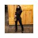  Winter New Tight Turtle Neck Pure Color Jumpsuit