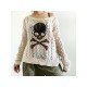  2022 Crew Neck Skull Hollowed Out Women's Sweater