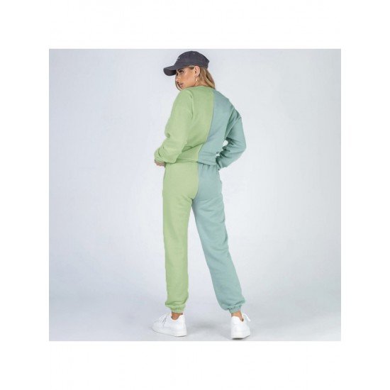 Color Blocking Matching 2 Piece Tracksuit Pant Sets