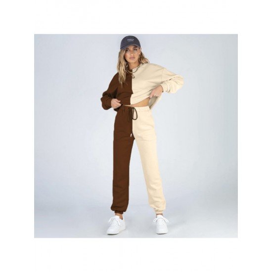 Color Blocking Matching 2 Piece Tracksuit Pant Sets