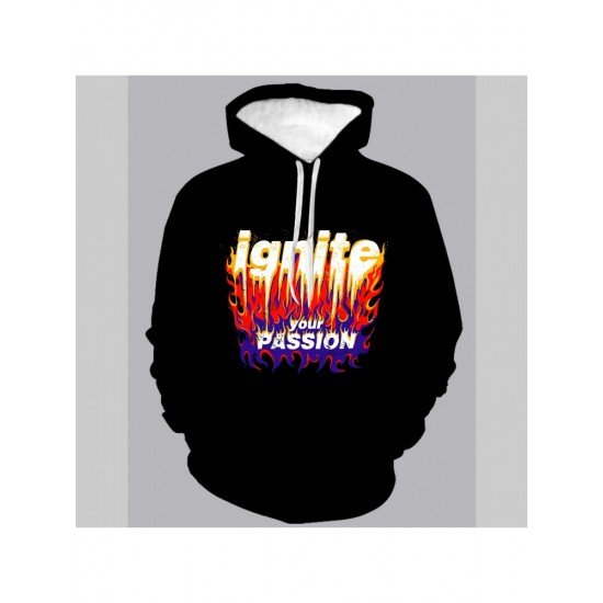 Fall Men Printing Hooded Long Sleeve Sweatshirt