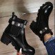 Tie Dye Zircon Chunky Boots For Women