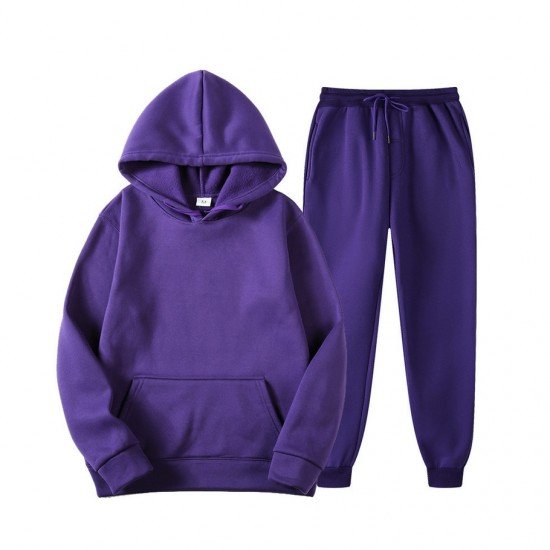 Asian Size Solid Color Hoodie Two Piece Workout Clothes