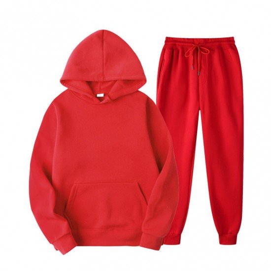 Asian Size Solid Color Hoodie Two Piece Workout Clothes