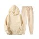 Asian Size Solid Color Hoodie Two Piece Workout Clothes