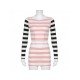 Color Blocking Striped Matching Mini Skirt And Top Sets