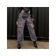 Loose Cool Gray Cargo Jeans For Ladies