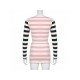 Color Blocking Striped Matching Mini Skirt And Top Sets