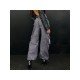 Loose Cool Gray Cargo Jeans For Ladies