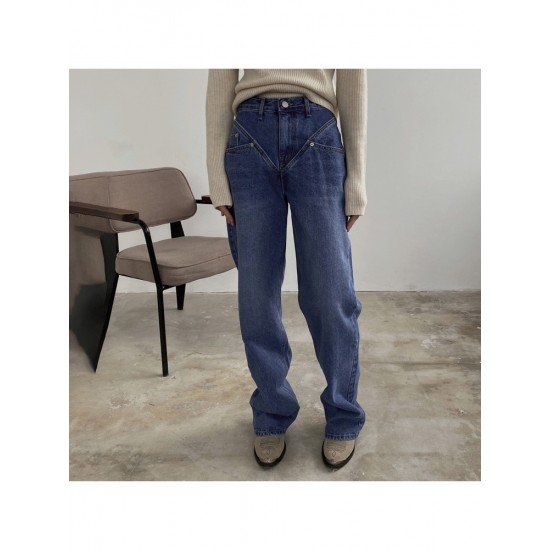  Stylish Street Pure Color Denim Pants