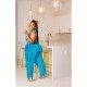 Women Tassel Solid Matching Sleeveless Top And Trouser Sets