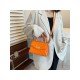  PU Rhombus Lattice Pure Color Women's Shoulder Bag