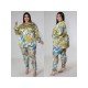  Casual Printing Top And Trouser Women's Sets