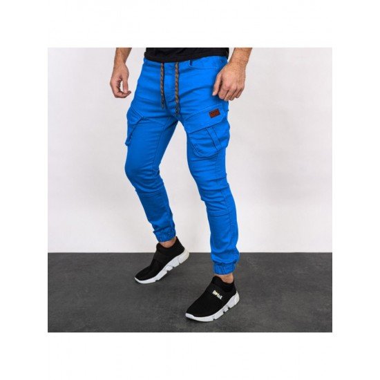 Fashion Casual Pure Color Drawstring Pants For Men