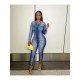  Fashion Slim Round Neck Printing Women's Jumpsuit