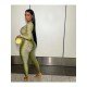  Fashion Slim Round Neck Printing Women's Jumpsuit