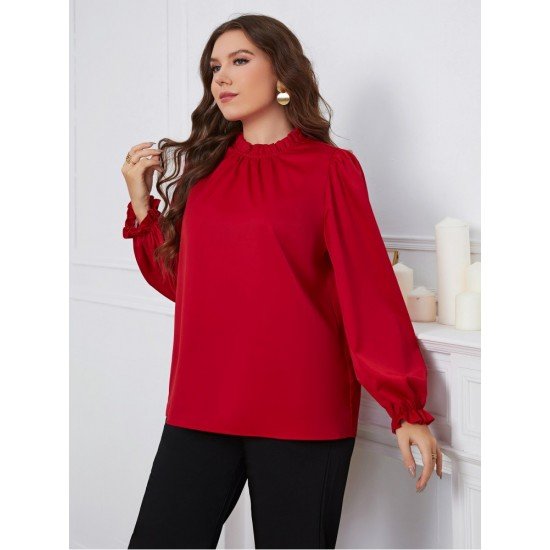  Casual Loose Round Neck Pure Color Women's Top