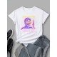 Stylish Chic Graphic White T Shirts For Women